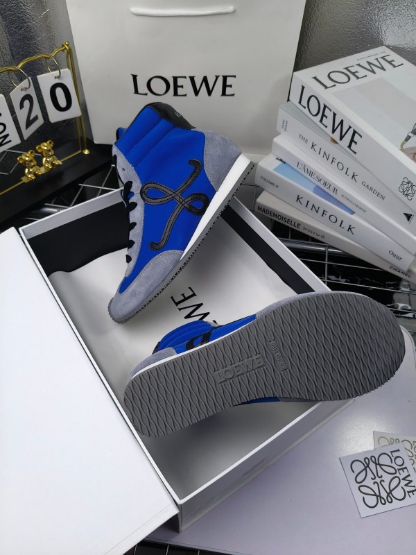 LOEWE High-Top German Training Sneakers Retro Fashion Casual White Shoes - LY00330