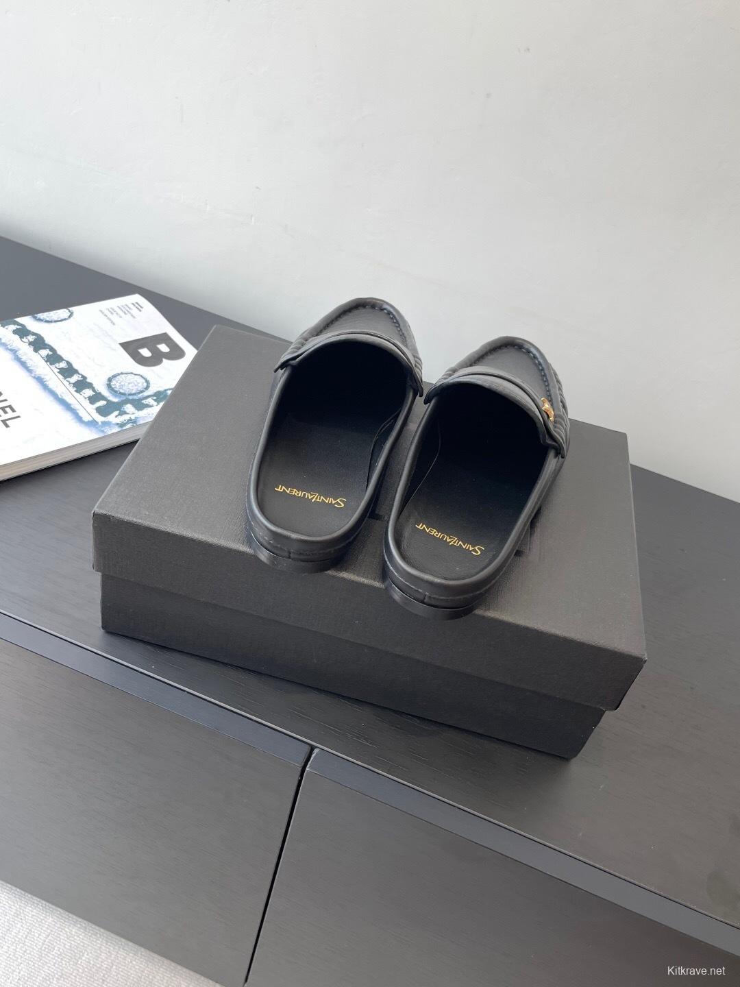 Saint Laurent Classic Loafer Mule Flats - KFY00320