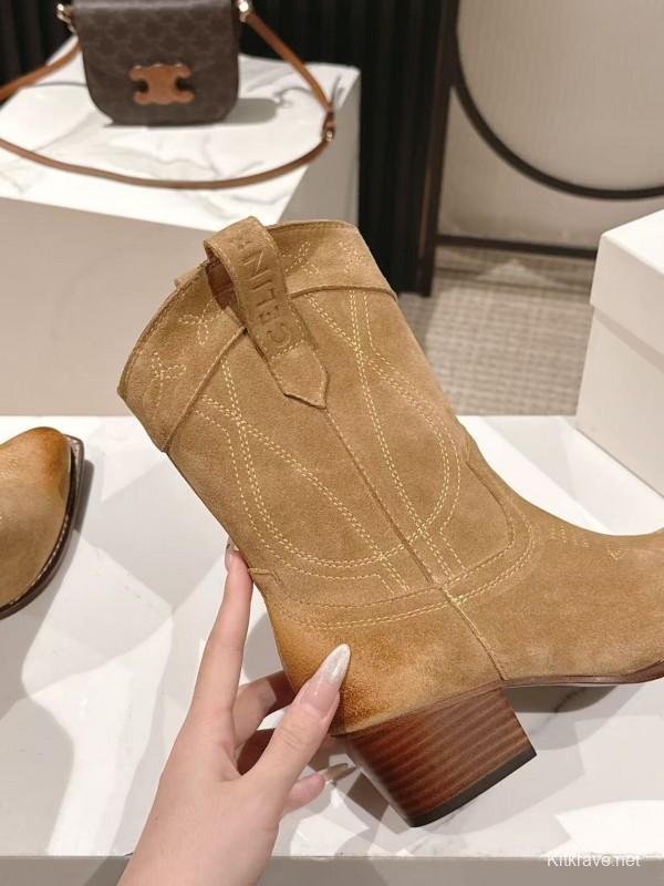 CELINE Fashion Boots with Arch of Triumph Logo - LY00440