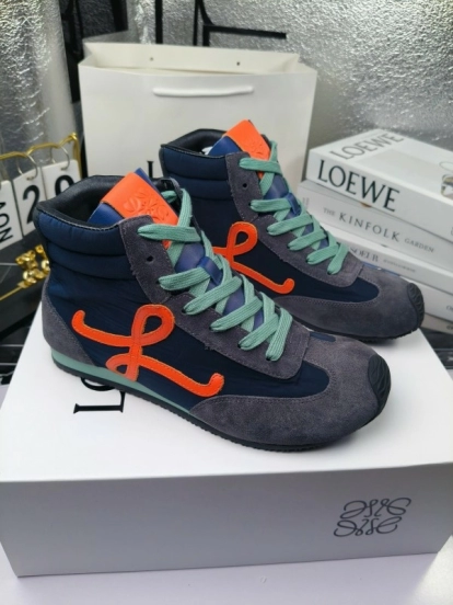 LOEWE High-Top German Training Sneakers Retro Fashion Casual White Shoes - LY00330