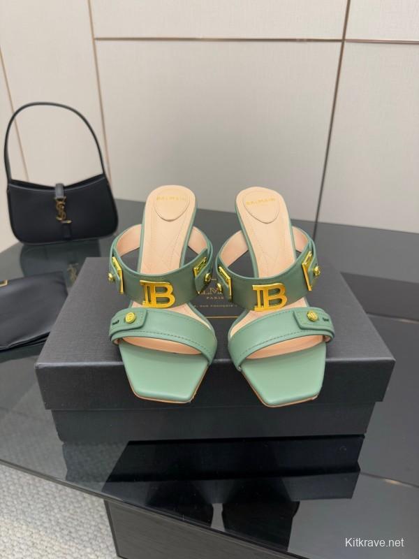 Balmain 2025 SS Metal Heel High Heel Sandals - KFY00320
