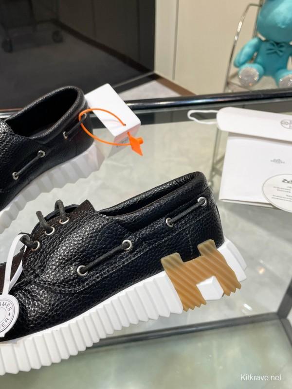 Hermès Classic Casual Sports Shoes with Exaggerated H Logo and Height Increase - LY00300