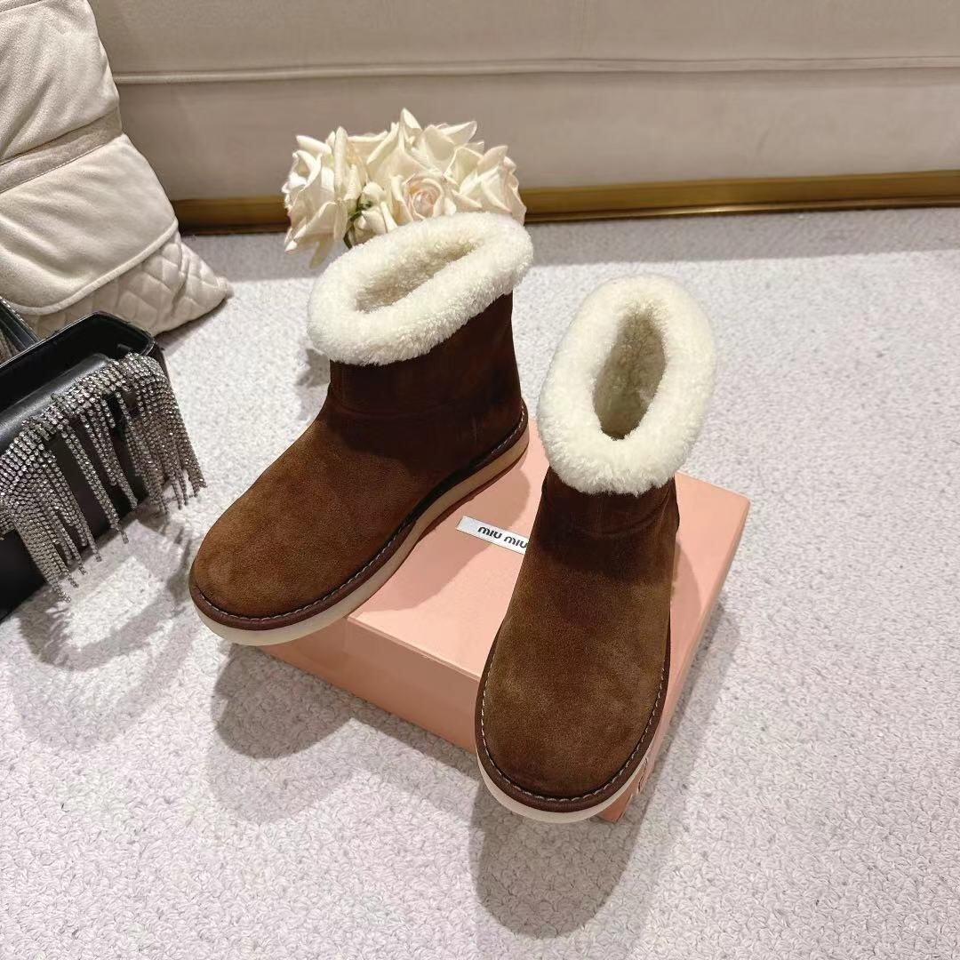MIU MIU 2025/SS Korean Style Popular Small Potato Snow Boots Upgraded Version - LY00300