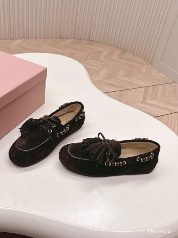 Miu Miu Fall/Winter 2025 Tassel Loafers Slip-On Shoes - LY00330