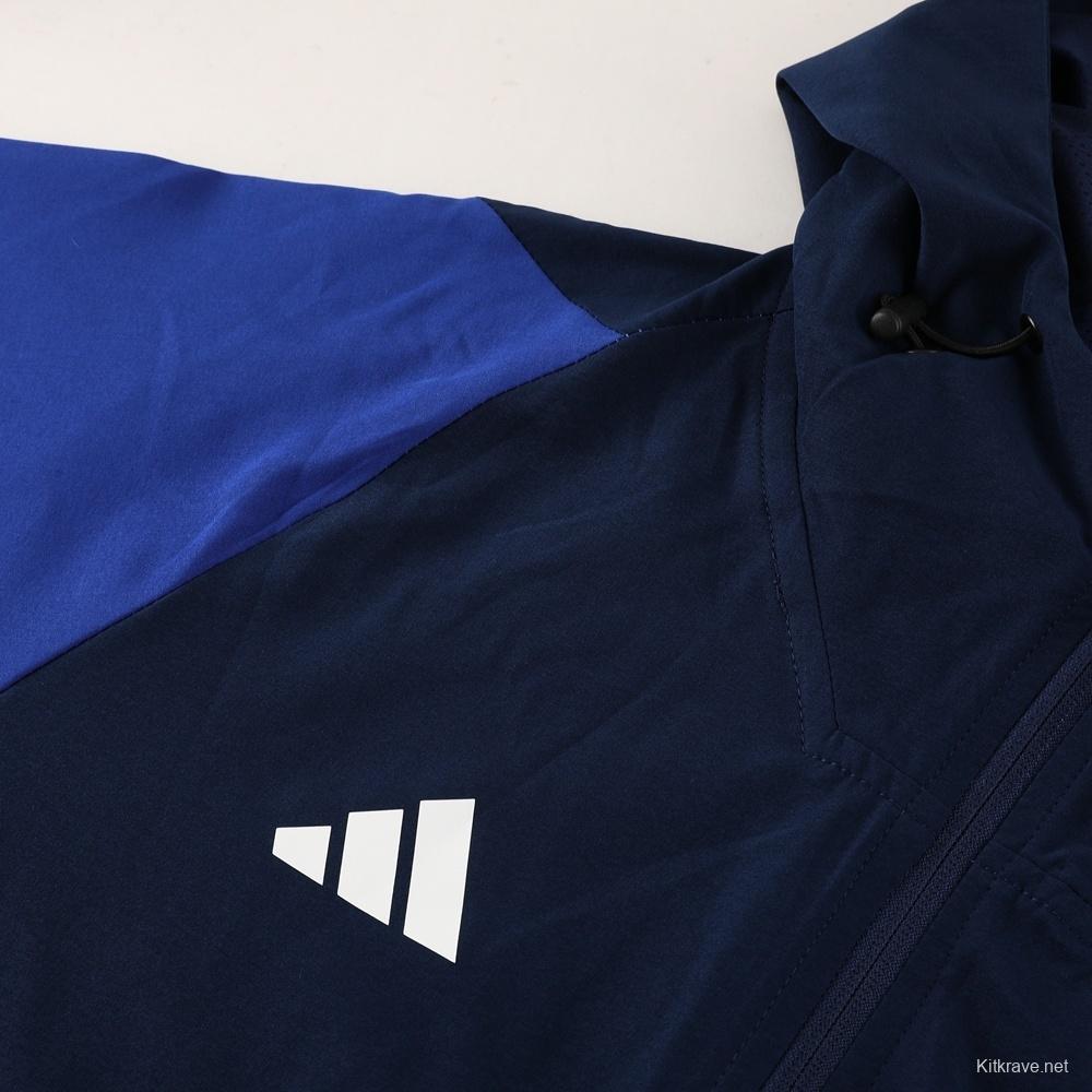 2025 Adidas Royal Blue Half Zipper Jacket+Long Pants S-2XL