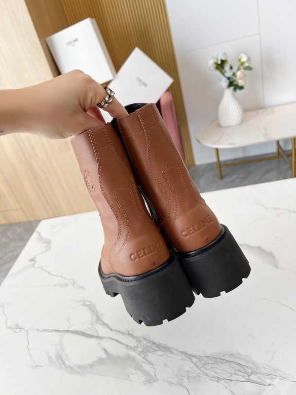CELINE Triomphe Ankle Boots with 5cm Heel - L Y00340
