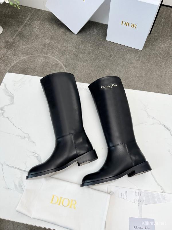 Dior 2025 SS Retro British Style Brogue New Knight Boots - LY00460