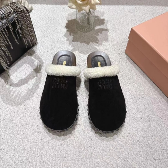 Miu Miu Cotton Shoes Sandals 2025 SS New Season Unique Washing Craft - LY00260