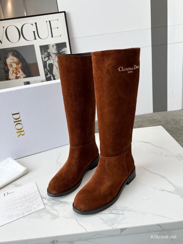 Dior 2025/SS Retro British Style Brogue New Knight Boots - LY00460