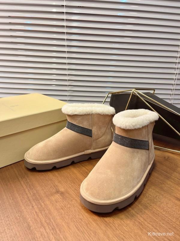 Brunello Cucinelli Winter New Snow Boots Lamb Fur Buns Boots - AS00350