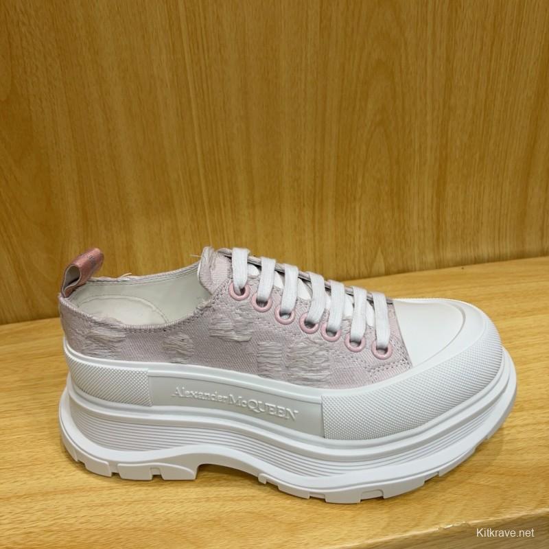 Alexander McQueen Spring Summer 2025 Blue Woven Platform Sneakers - AS00300