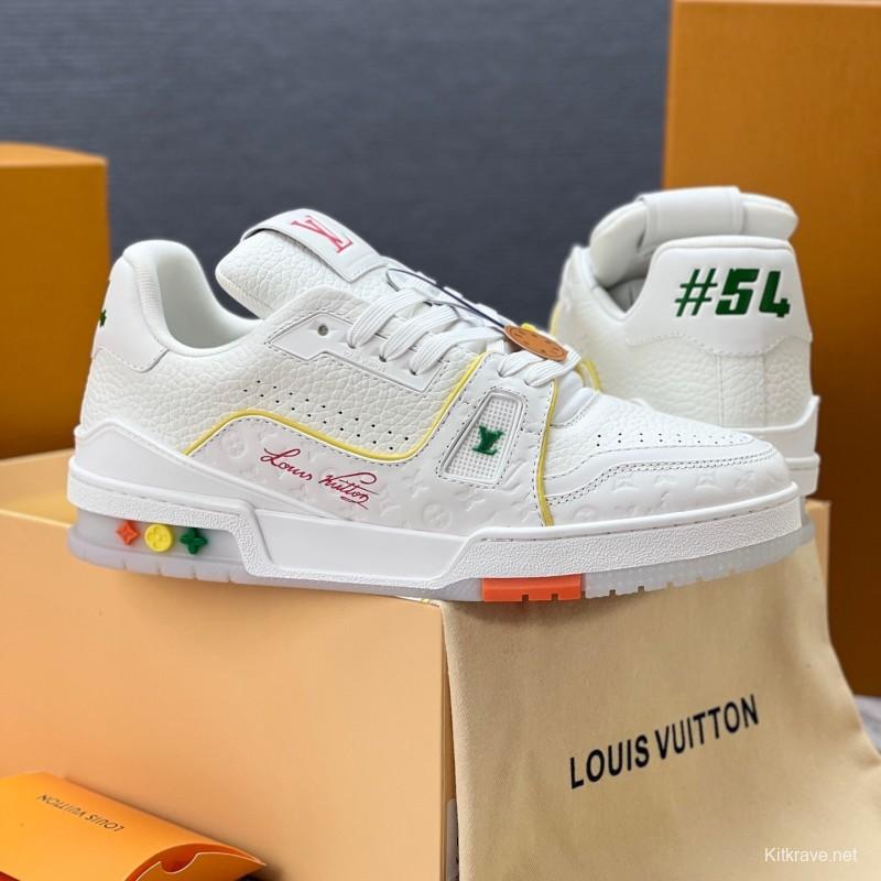 Louis Vuitton Trainer Retro Basketball-Inspired Sneakers with Mixed Materials - LY00430