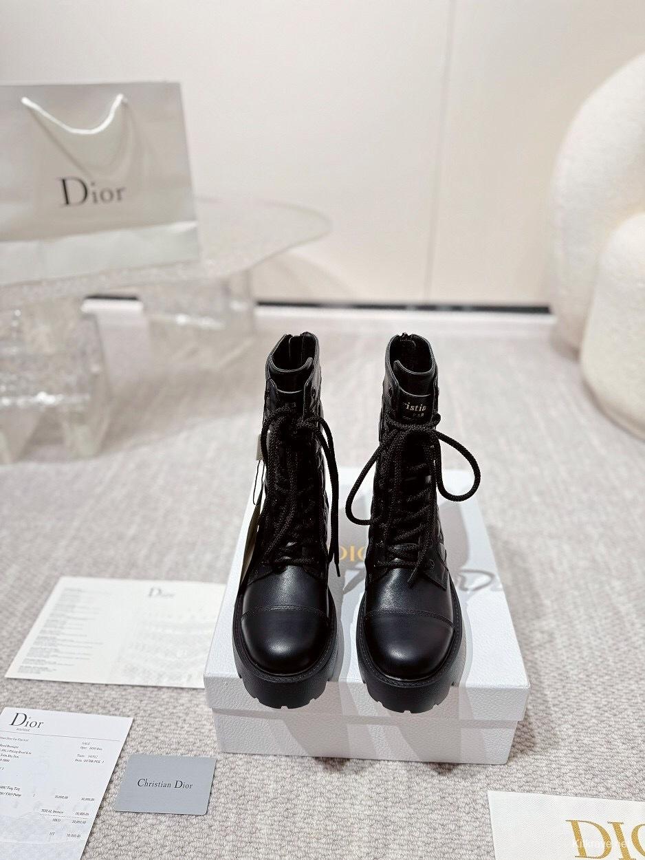 DIOR CHRONO Embroidered Motorcycle Ankle Boots - LY00390