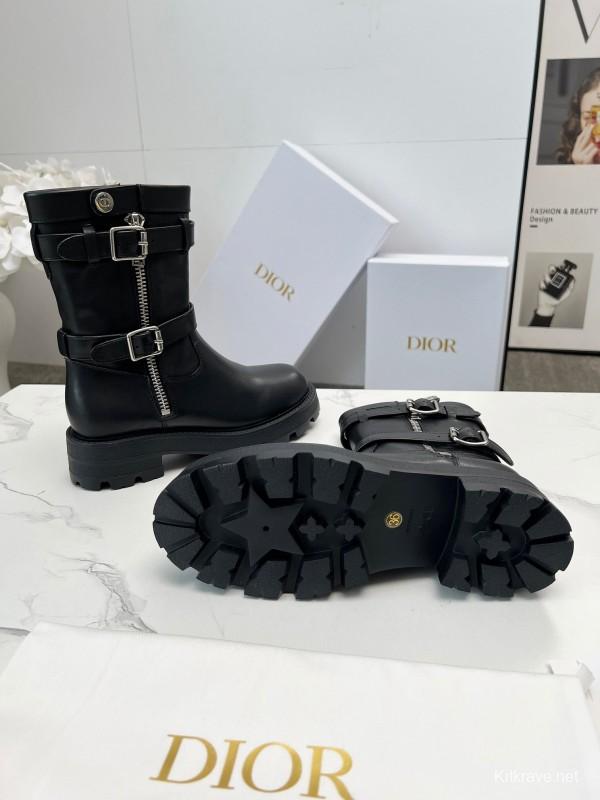 Dior 2025 SS Retro British Style Brogue New Knight Boots - LY00400