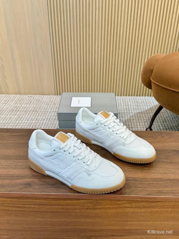 Tom Ford 2025 SS Casual Sneakers with Classic Color Blocking and Imported Leather Insole - AS00350