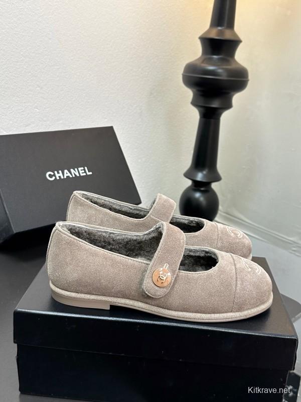 Chanel 2025/SS French Mary Jane Fur Shoes - AW25-MJ01