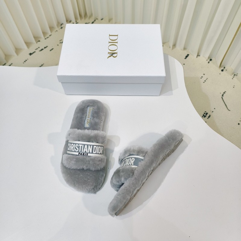Dior Metal Buckle Wool Slippers Collection - LY00280