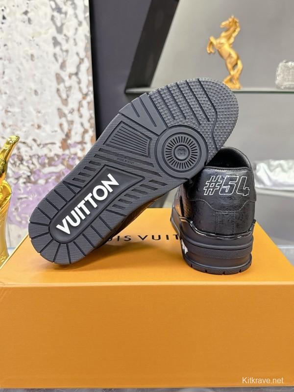 Louis Vuitton LV Trainer Maxi Sneakers Head Calfskin Ostrich Pattern Series - AS00400