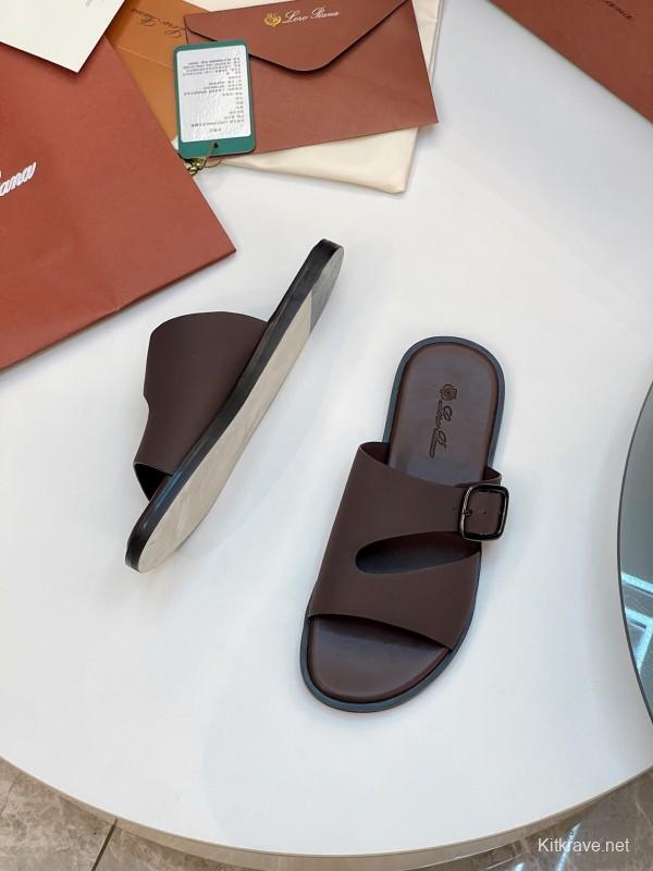Loro Piana 2025/SS Men's Spring Summer Slippers with High-Quality Stitching and Comfortable Sole - AS00250