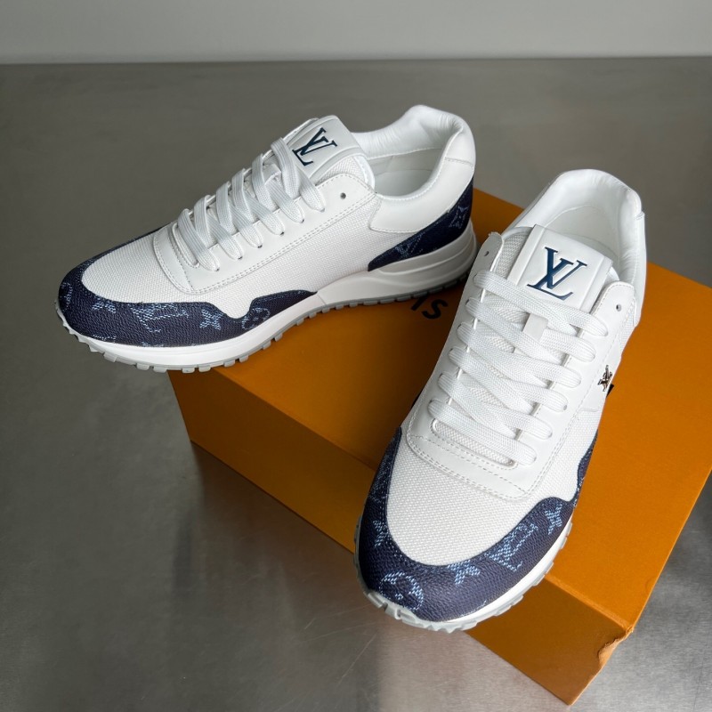 Lv Run Away Leather Round Toe Lace-Up Low Top Casual Shoes Men's - YC