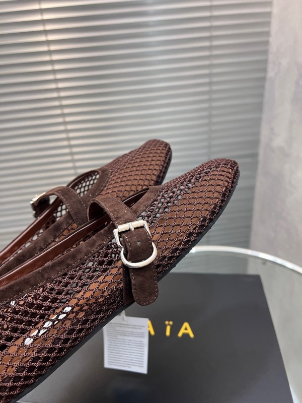 ALAIA 2025/SS New Color Mesh Flat Sandals Single Shoes - KFY00270