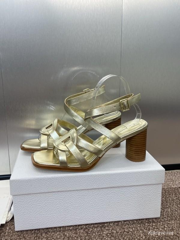 Dior D-Club Jelly Color Hollow Layered Cross Strap High Heel Women Shoes - KFY00290