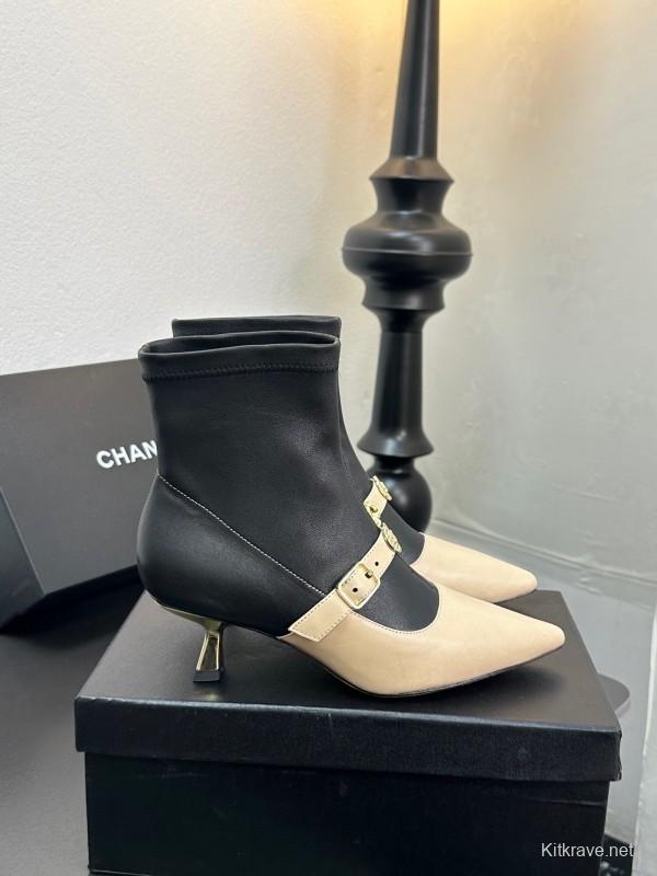 Chanel 2025/SS 24B Autumn Winter New High Heel Bow Sock Boots - LY00380