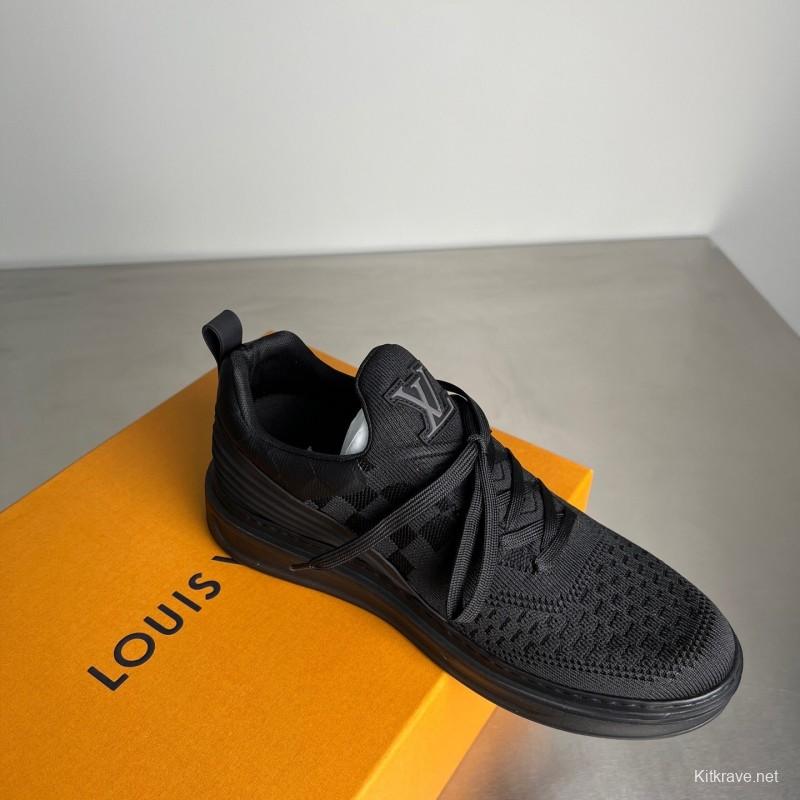 Louis Vuitton Beverly Hills Monogram Knit Sneakers with Imported IP Foam Sole - YC