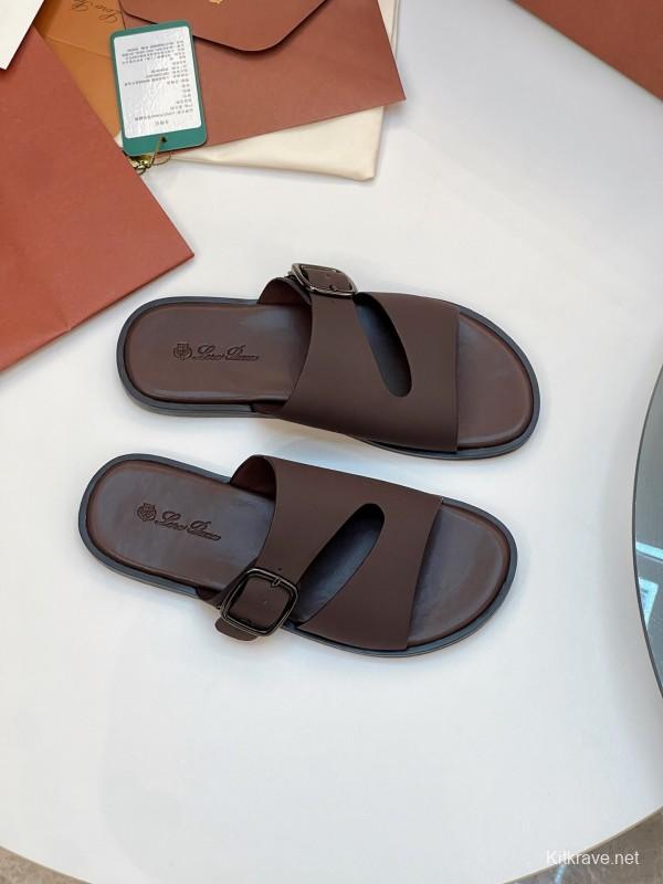 Loro Piana 2025/SS Men's Spring Summer Slippers with High-Quality Stitching and Comfortable Sole - AS00250