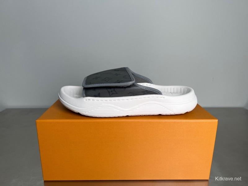 Louis Vuitton Miami Mule Slip-On Sandals with Hook-and-Loop Fastening - YC