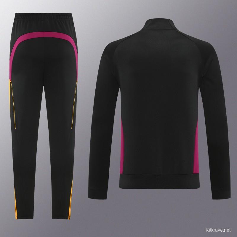 25/26 Roma Black Full Zipper Jacket+Long Pants