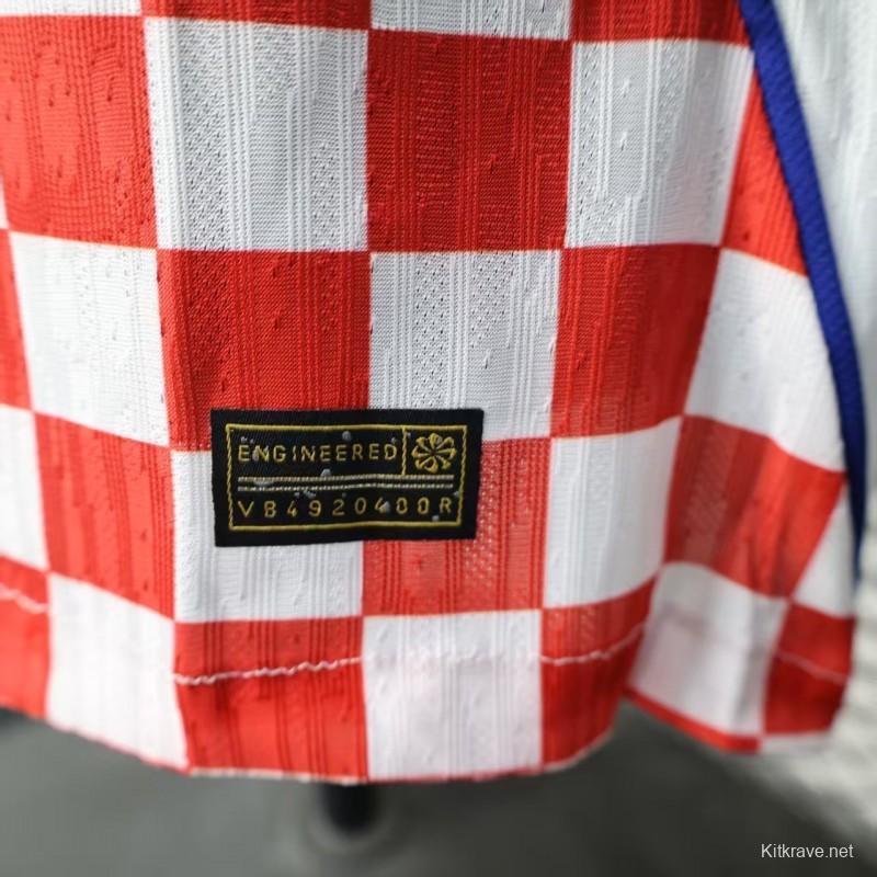Player Version 2026 Croatia Home Red and White with Checkerboard Pattern Jersey