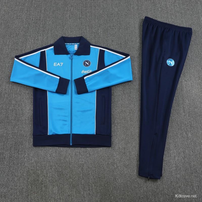 25/26 SSC Napoli Sky Blue Full zipper Jacket Tracksuit+ long pants