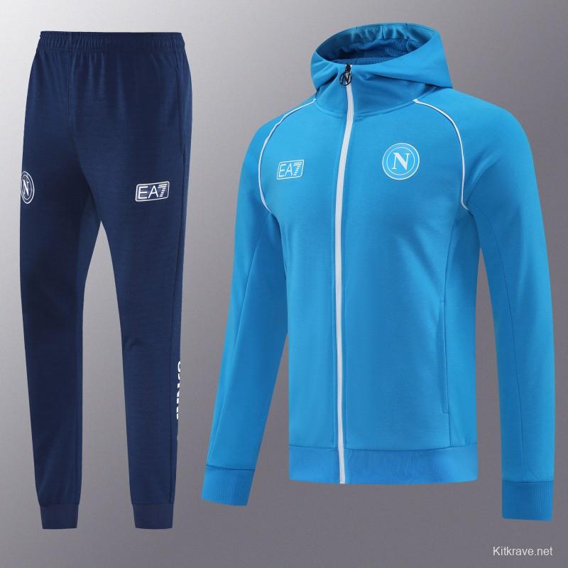 25/26  Napoli Sky Blue  Full zipper Jacket Tracksuit+ long pants