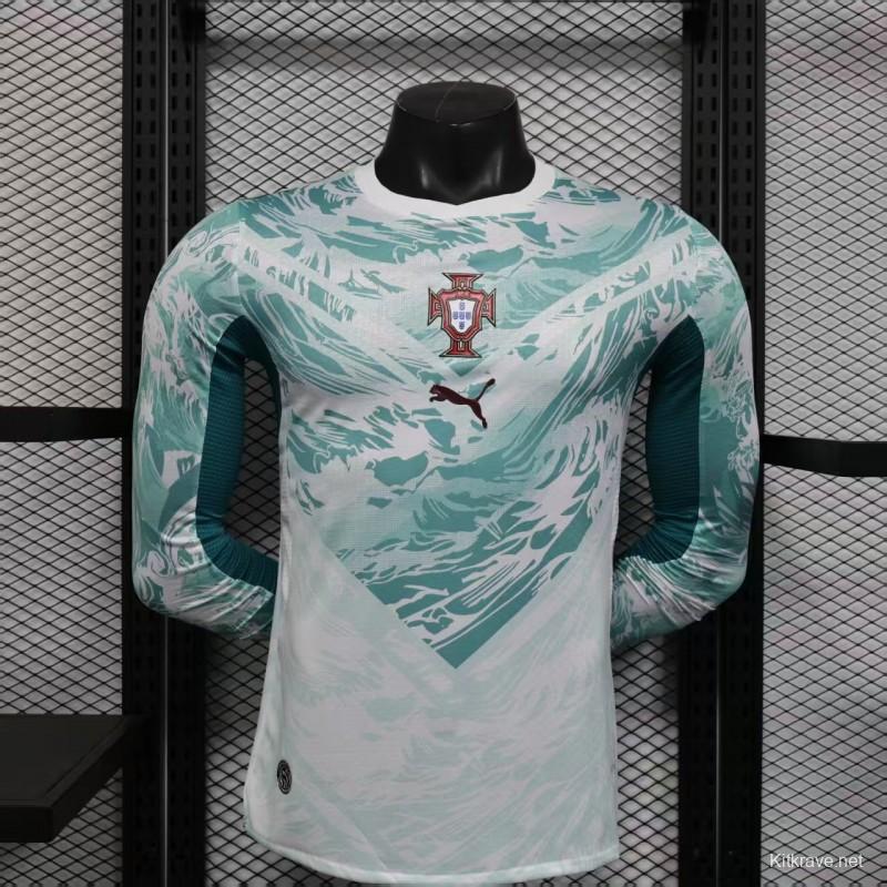 2026 Player Version  Portugal Away White  Long Sleeve Jersey