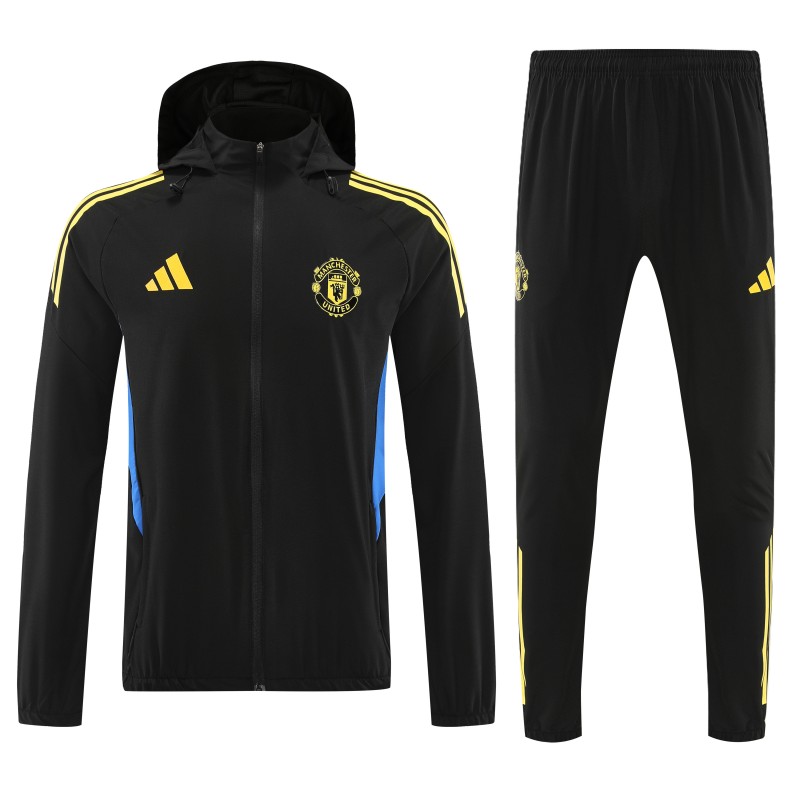 25/26 Manchester United Black Full zipper Jacket Tracksuit+ long pants