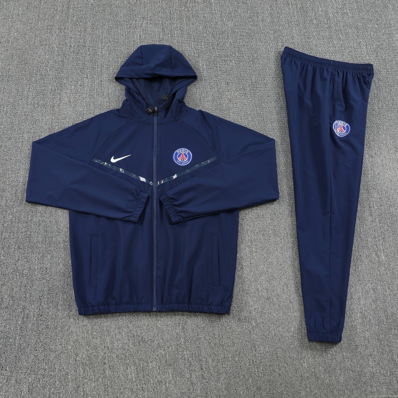 25/26 Paris Navy Blue Full zipper Jacket Tracksuit+ long pants