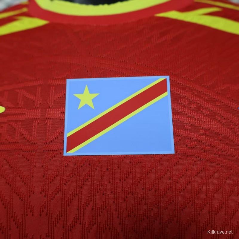 Player Version 2026 DR Congo Away Red Yellow Flame Jersey