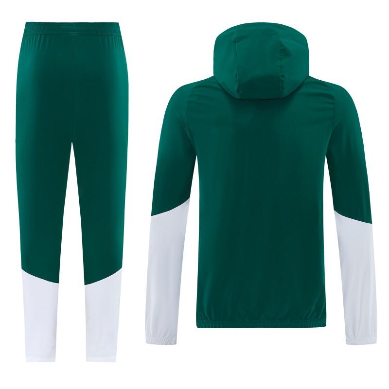 2026 Italy Green Hoodie Full Zipper Windbreaker + Long Pants