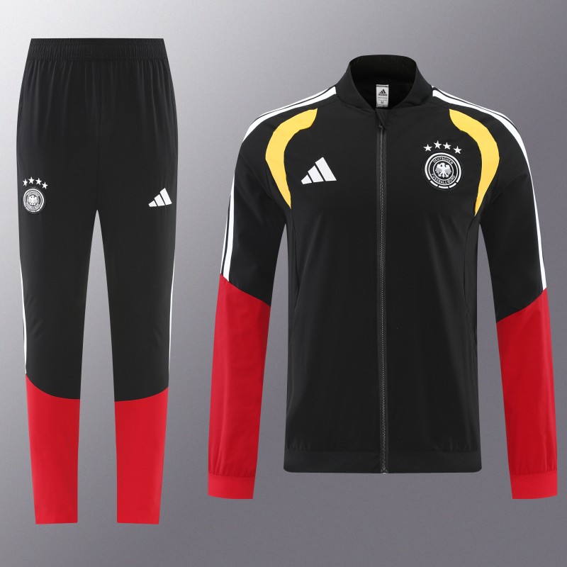 2026 Germany Black Full Windbreaker + Long Pants