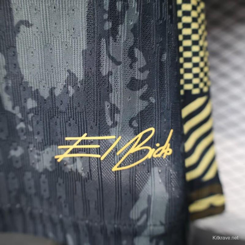 2026 Player Version Portugal Dark Grey with Abstract Graphic Pattern Jersey