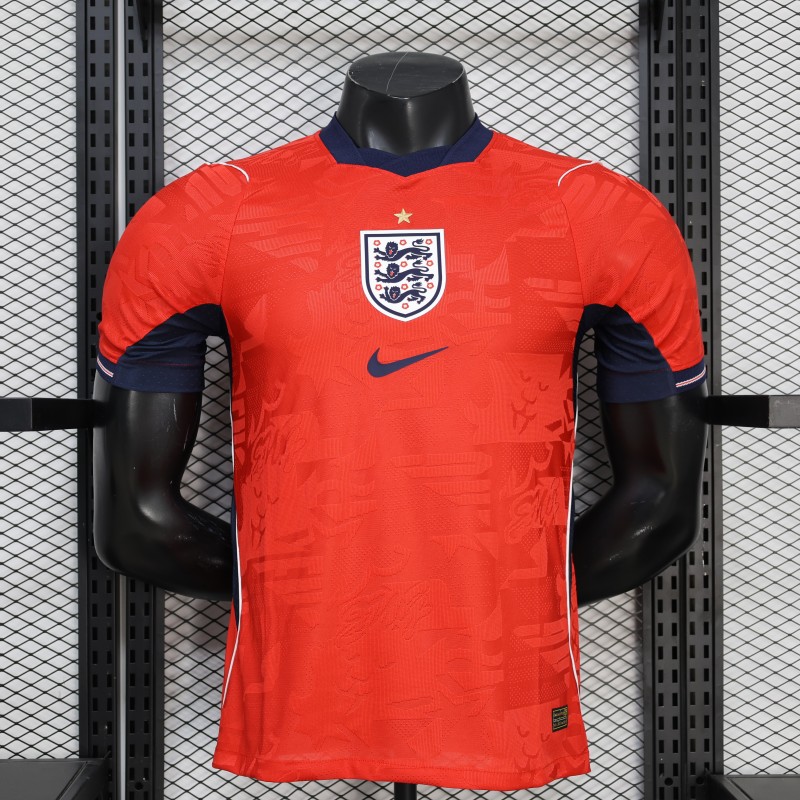 2026 Player Version England Red with Abstract Graphic Pattern Jersey