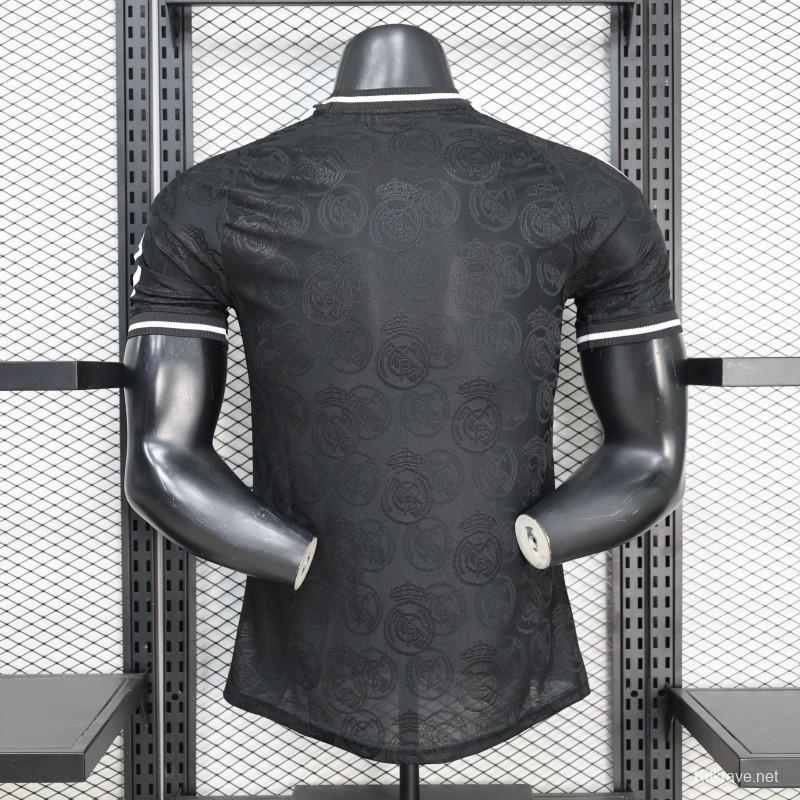 25/26 Player Version Real Madrid Black with Subtle Crest Pattern Jersey