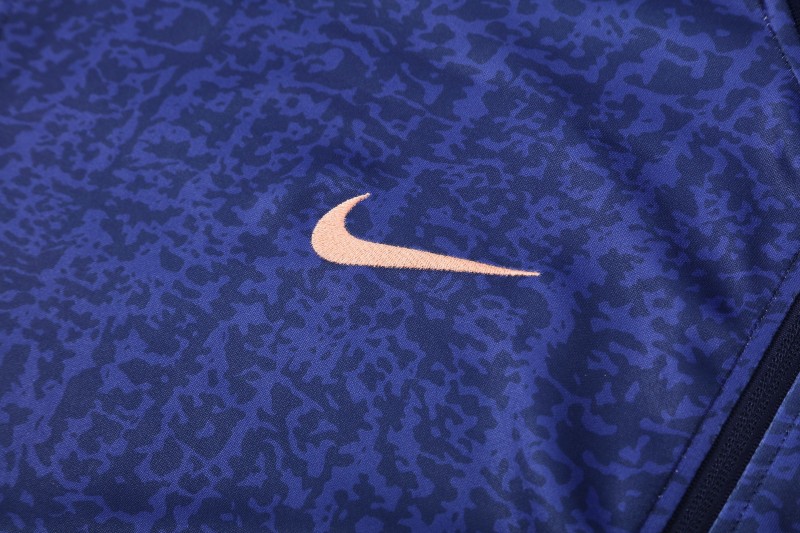 26/27 France Navy Blue Full Zipper Jacket Tracksuit + Long Pants