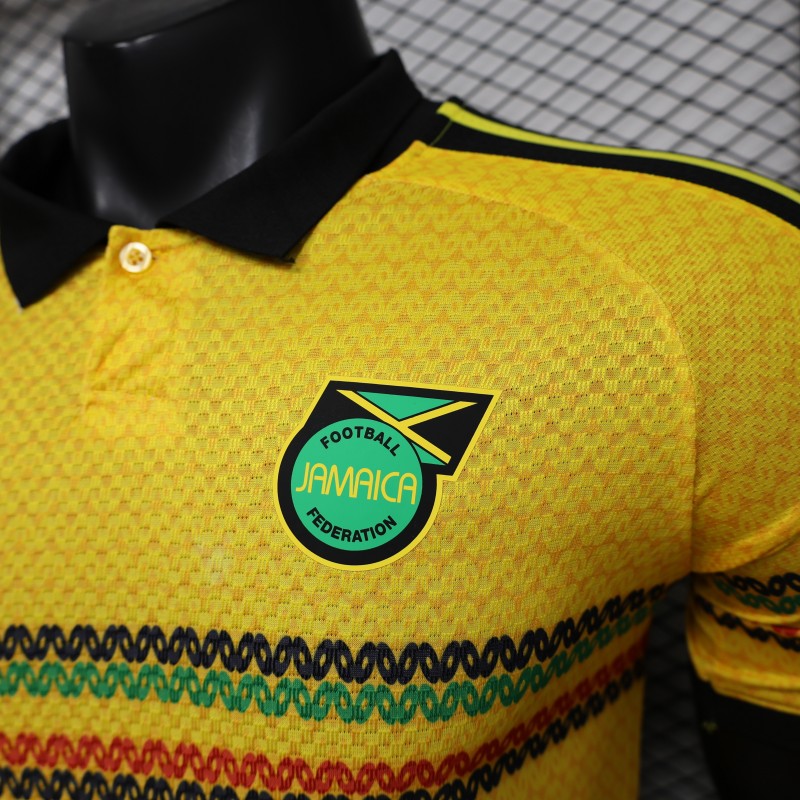 Player Version 2027 Jamaica Home Yellow with Reggae Stripe Jersey
