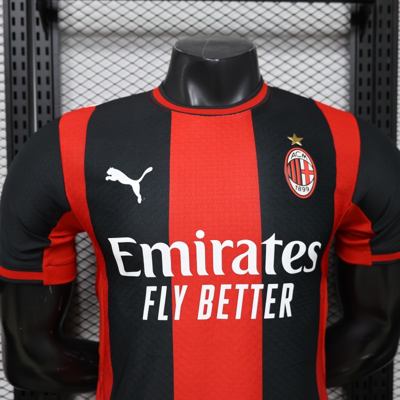 Player Version 26/27 AC Milan Red & Black Vertical Stripe Home Jersey