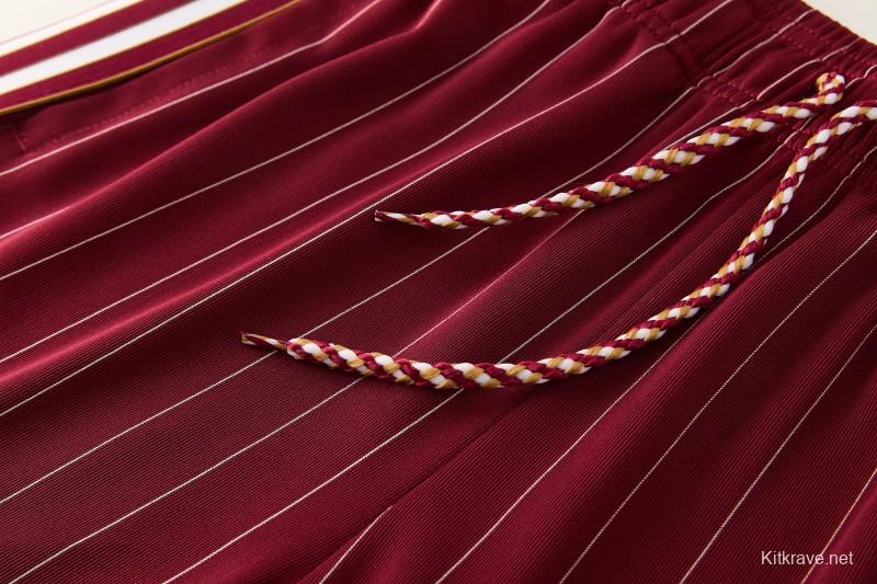 26/27  Arsenal  Maroon Pinstripe Short Sleeve+Soccer Shorts