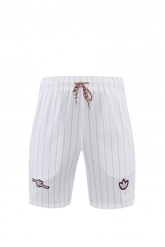 26/27 Arsenal  White Pinstripe Short Sleeve+Soccer Shorts
