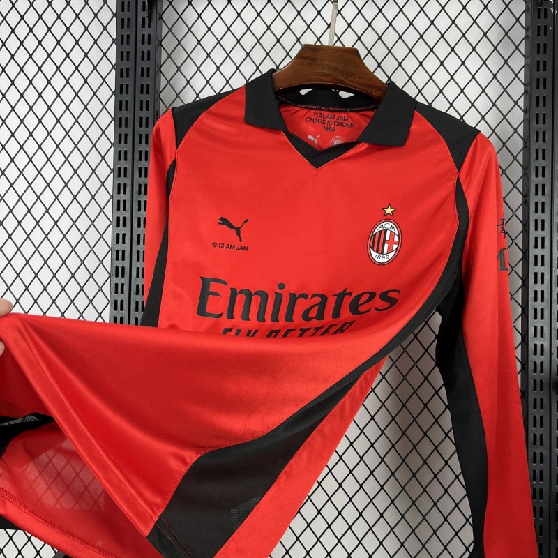 25/26 AC Milan x Slam Jam Limited Edition Long Sleeve Red Forth Jersey