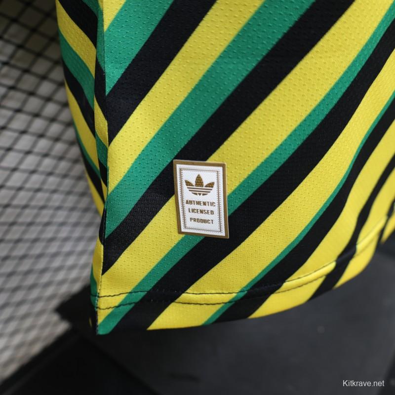 Player Version 2026 Jamaica x Adidas Originals Home Yellow Diagonal Stripe Jersey